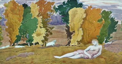 Entwurf für ein dekoratives Paneel, aus Daphnis und Chloe, ca. 1912 von Leon Bakst